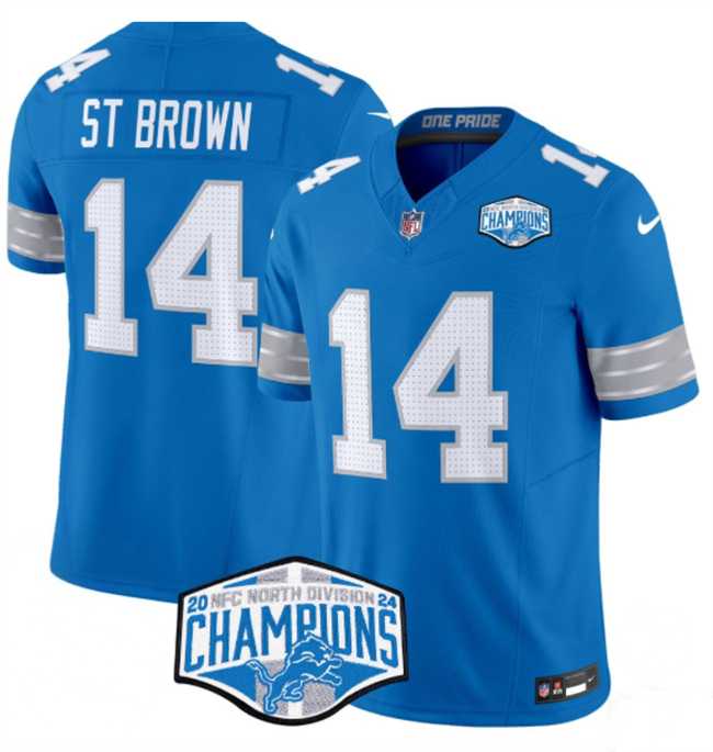 Men%27s Detroit Lions #14 Amon-Ra St. Brown Blue 2024 NFC North Champions F.U.S.E. Vapor Limited Stitched Jersey->detroit lions->NFL Jersey
